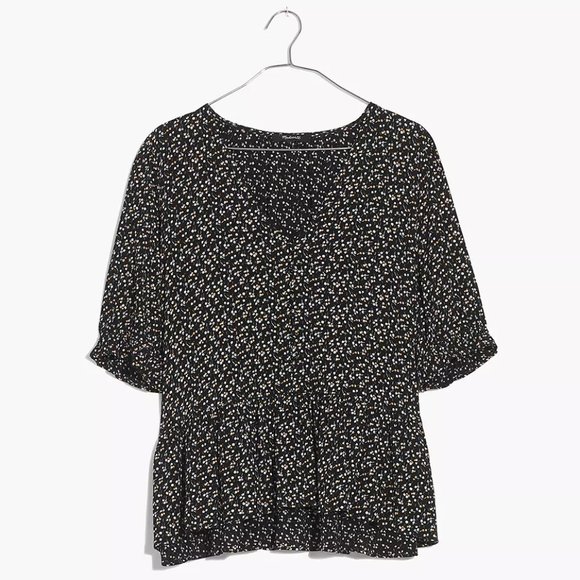 Madewell Petite Courtyard Ruffle-Hem Top in Playground Posies - Picture 5 of 5